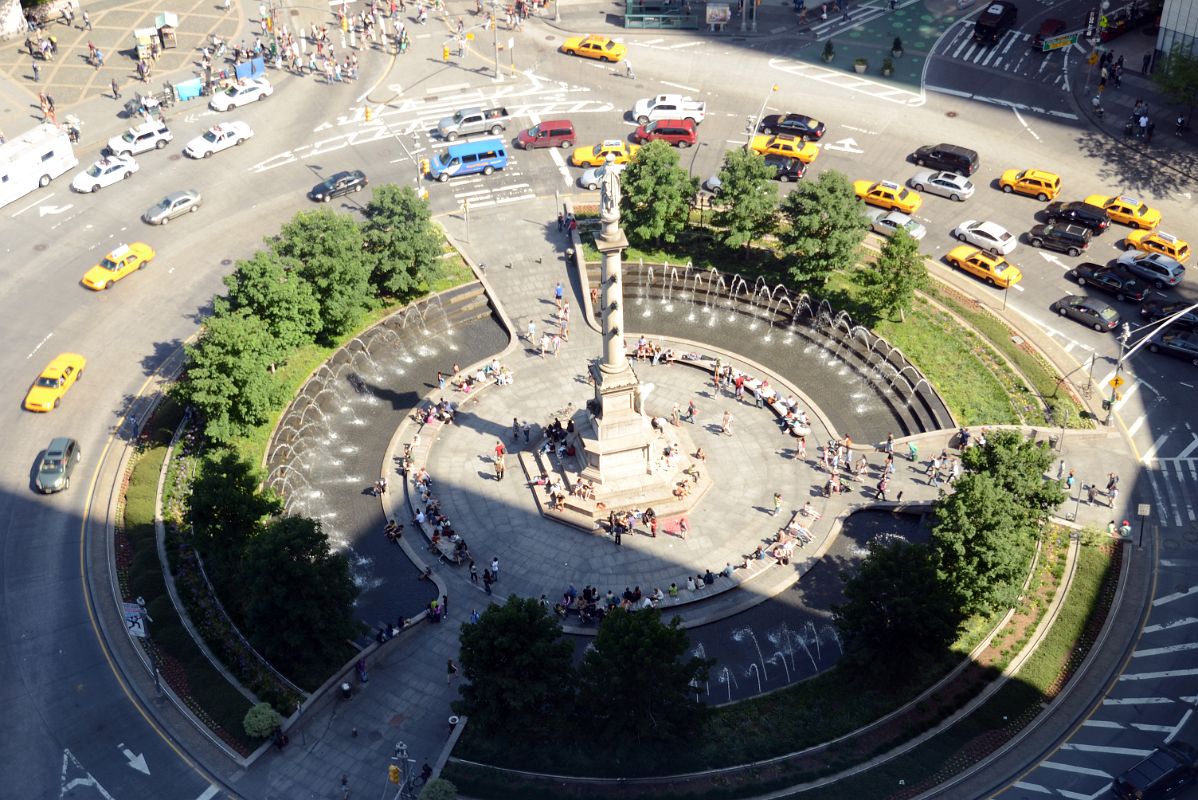 05 Columbus Circle With Statue of Columbus And Fontain From Mandarin Oriental Lobby Lounge